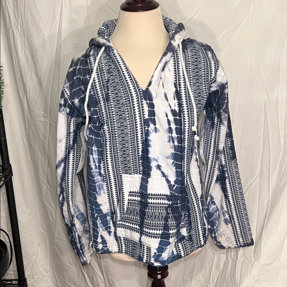 Beach By Exist Navy and White 100% Cotton  Hoodie